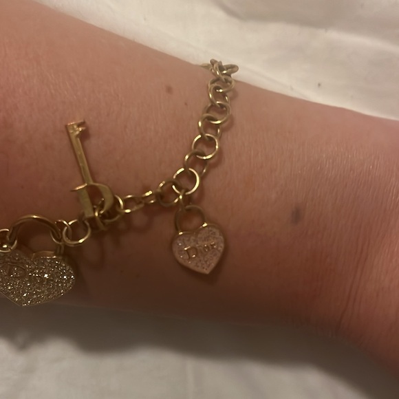 CHRISTIAN DIOR Women’s Charm Bracelet. ✨Pink & Clear Crystals✨ADORABLE - Picture 8 of 11
